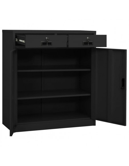Armadio per Ufficio Antracite 90x40x102 cm in Acciaio