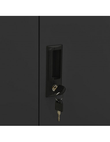 Armadio per Ufficio Antracite 90x40x102 cm in Acciaio