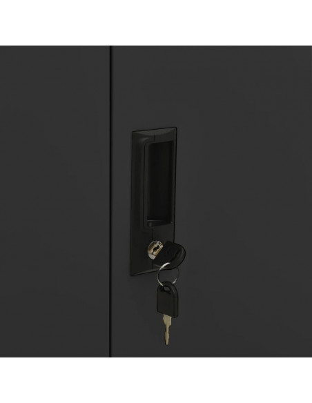 Armadio per Ufficio Antracite 90x40x102 cm in Acciaio