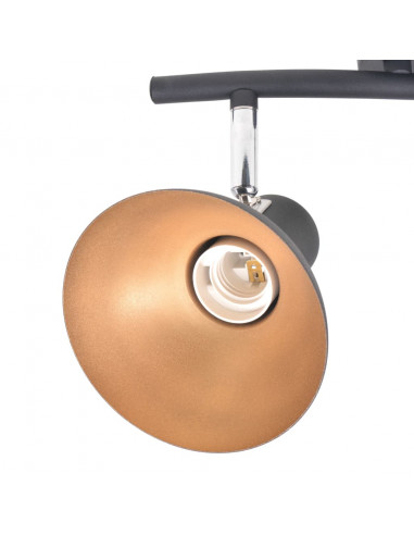 Lampadario per 2 Lampadine E27 Nero e Oro