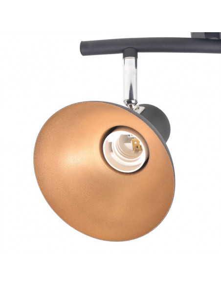 Lampadario per 2 Lampadine E27 Nero e Oro