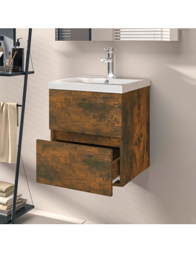 Mobile Lavabo Rovere Fumo 41x38,5x45 cm in Legno Multistrato