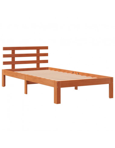Giroletto con Testiera Marrone Cera 90x190 cm Massello Pino