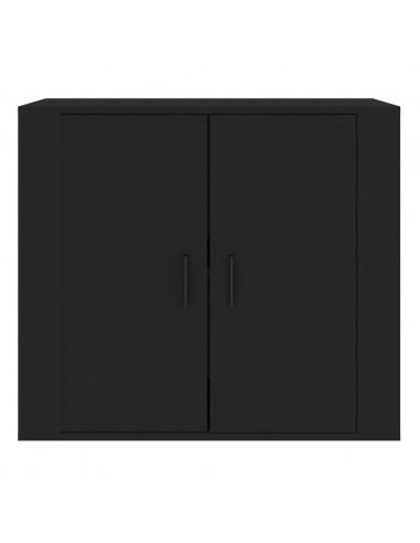 Credenza Nera 80x33x70 cm in Legno Multistrato