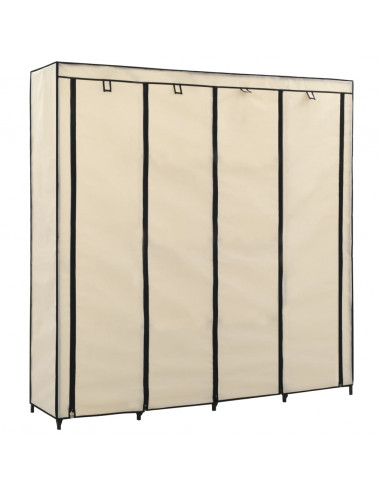 Guardaroba con 4 Scomparti Crema 175x45x170 cm