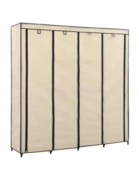 Guardaroba con 4 Scomparti Crema 175x45x170 cm
