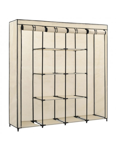 Guardaroba con 4 Scomparti Crema 175x45x170 cm