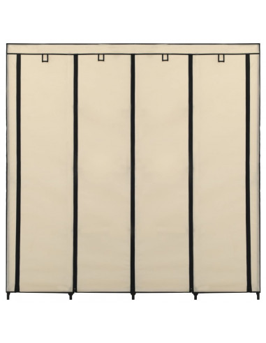 Guardaroba con 4 Scomparti Crema 175x45x170 cm
