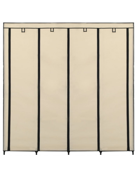 Guardaroba con 4 Scomparti Crema 175x45x170 cm