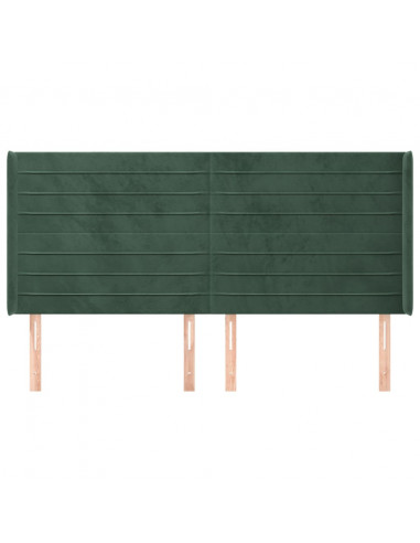 Testiera ad Orecchio Verde Scuro 163x16x118/128 cm in Velluto