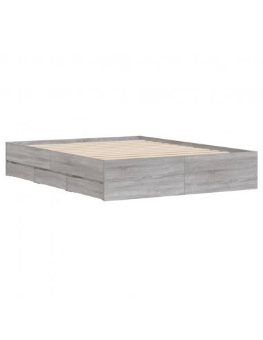 Giroletto Cassetti Grigio Sonoma 140x190 cm Legno Multistrato