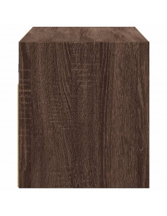 Mobile TV a Parete con Luci LED Rovere Marrone 100x31x35 cm 2