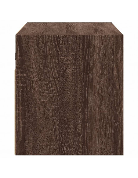 Mobile TV a Parete con Luci LED Rovere Marrone 100x31x35 cm