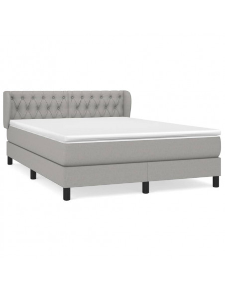 Giroletto a Molle con Materasso Grigio Chiaro 140x190cm Tessuto