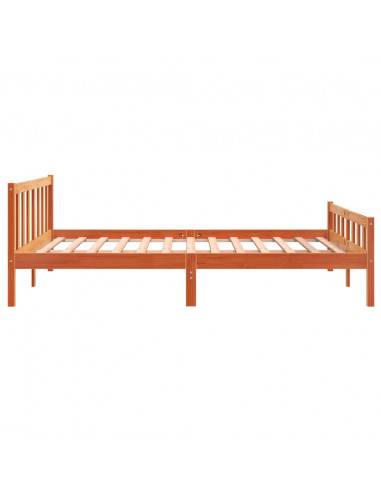 Giroletto con Testiera Marrone Cera 160x200 cm Massello Pino