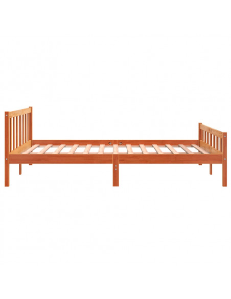 Giroletto con Testiera Marrone Cera 160x200 cm Massello Pino