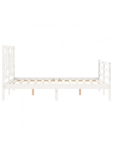 Giroletto con Testiera Bianco Small Double Legno Massello