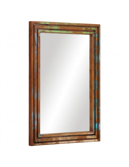 Specchio da Bagno 50x70 cm in Legno Massello di Acacia e Vetro