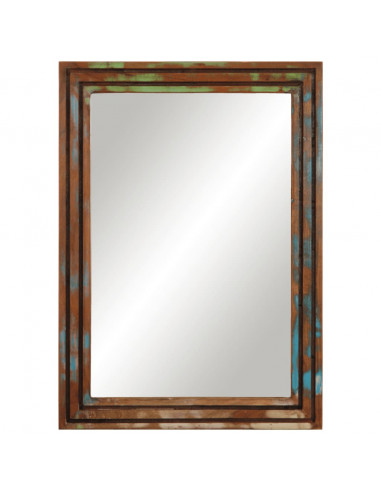 Specchio da Bagno 50x70 cm in Legno Massello di Acacia e Vetro