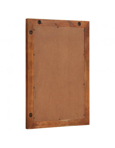 Specchio da Bagno 50x70 cm in Legno Massello di Acacia e Vetro