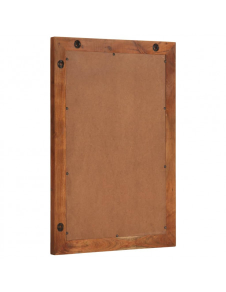 Specchio da Bagno 50x70 cm in Legno Massello di Acacia e Vetro