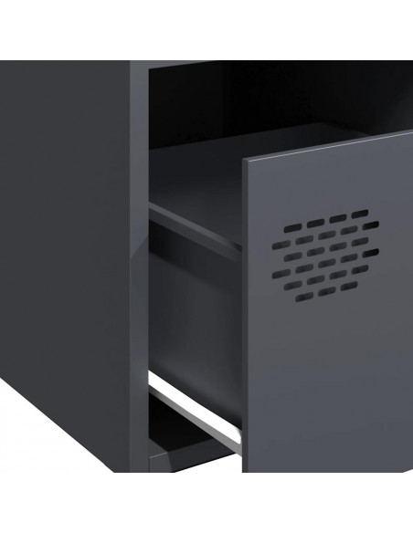Credenza Antracite 35x39x73,5 cm in Acciaio Laminato a Freddo