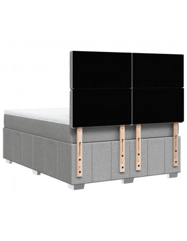 Giroletto a Molle con Materasso Grigio Chiaro 160x200cm Tessuto