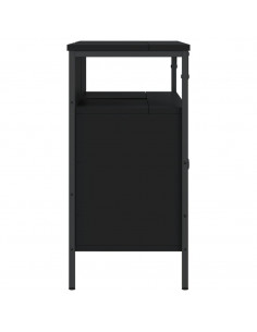 Mobile Lavabo Bagno Nero 80x30x60 cm in Legno Multistrato 2