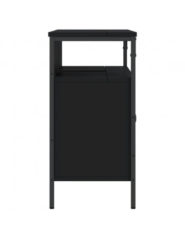 Mobile Lavabo Bagno Nero 80x30x60 cm in Legno Multistrato