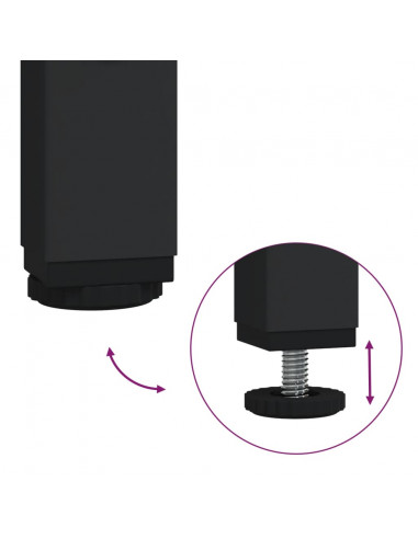 Mobile Lavabo Bagno Nero 80x30x60 cm in Legno Multistrato