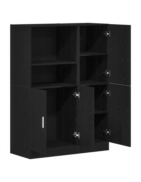 Set di Mobili da Cucina 2 pz Nero in Truciolato