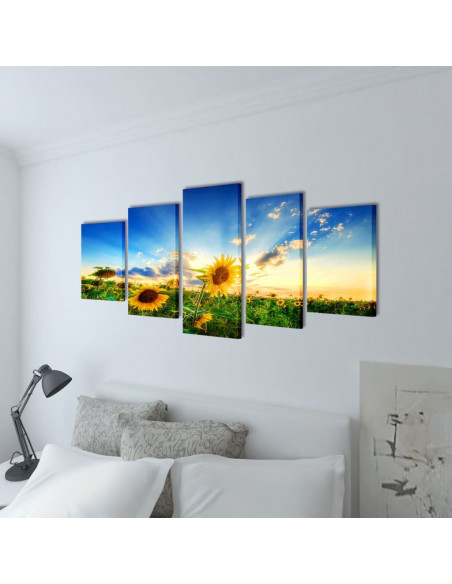Set Stampa su Tela da Muro Girasole 200 x 100 cm