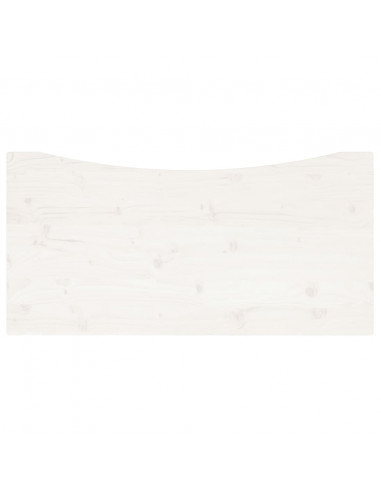 Piano Scrivania Bianco 110x60x2,5 cm in Legno Massello di Pino