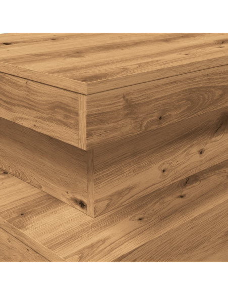 Tavolino da Salotto con Luci LED Rovere Artigianale 90x50x40 cm
