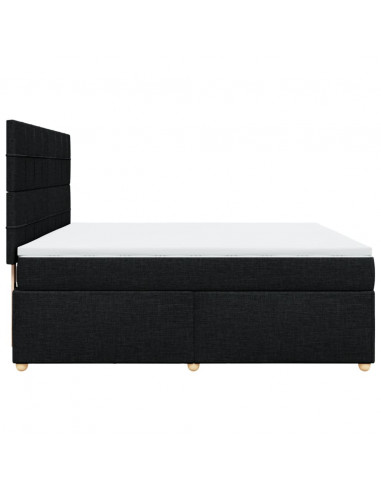 Giroletto a Molle con Materasso Nero 180x200 cm in Tessuto