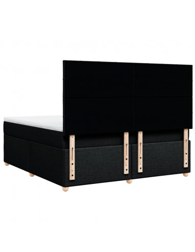 Giroletto a Molle con Materasso Nero 180x200 cm in Tessuto