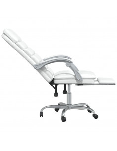 Poltrona da Ufficio Massaggiante Reclinabile Bianca Similpelle 2
