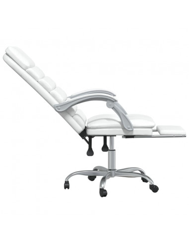Poltrona da Ufficio Massaggiante Reclinabile Bianca Similpelle