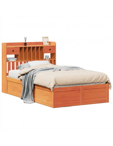 Letto senza Materasso Marrone Cera 135x190 cm in Legno di Pino