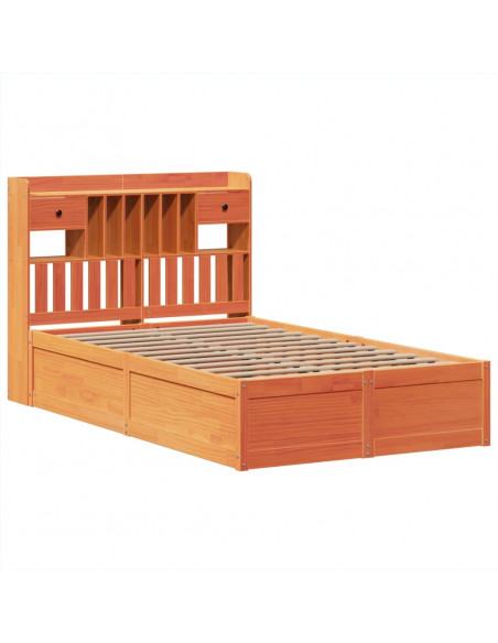 Letto senza Materasso Marrone Cera 135x190 cm in Legno di Pino