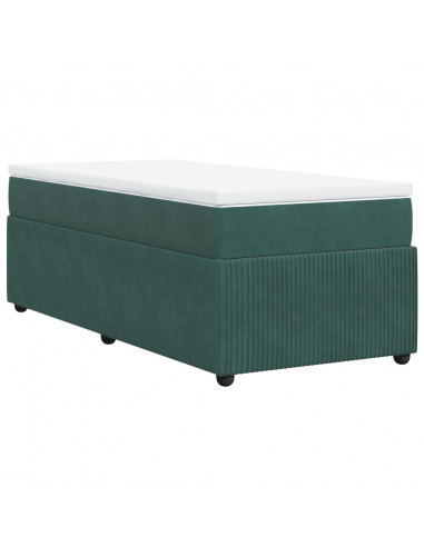 Giroletto a Molle con Materasso Verde Scuro 100x200 cm Velluto