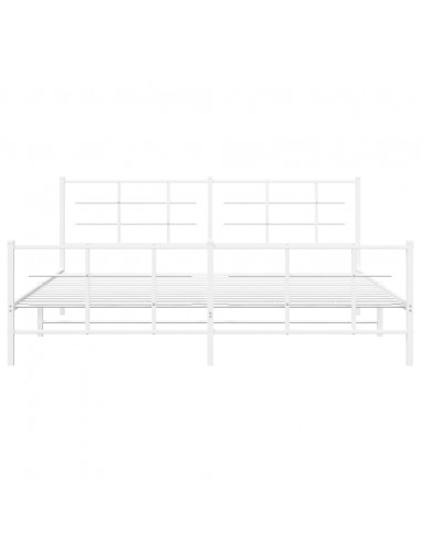 Giroletto con Testiera e Pediera Metallo Bianco 193x203 cm