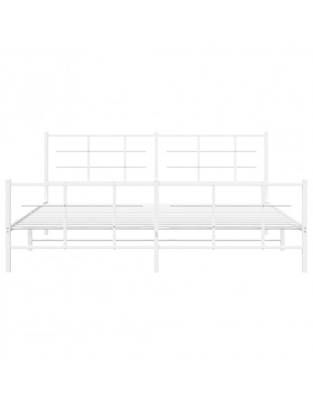 Giroletto con Testiera e Pediera Metallo Bianco 193x203 cm