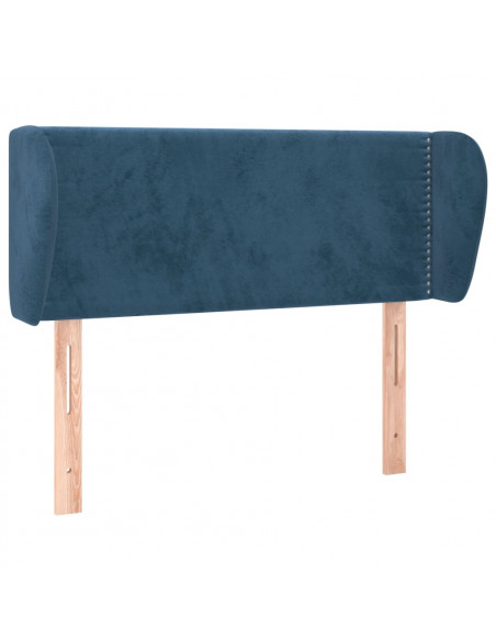 Testiera ad Orecchio Blu Scuro 93x23x78/88 cm in Velluto