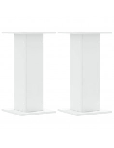 Supporti Altoparlanti 2 pz Bianchi 30x30x40cm Legno Multistrato 2