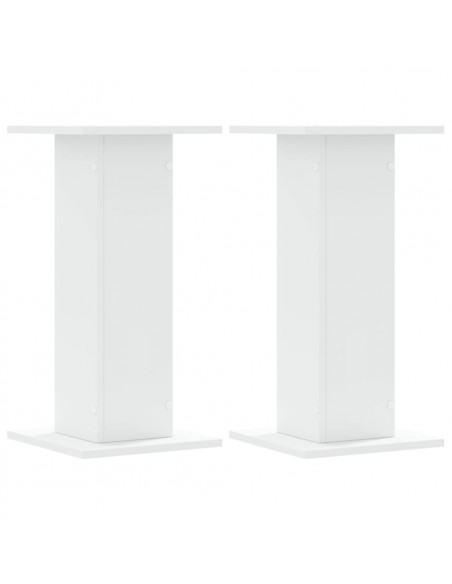 Supporti Altoparlanti 2 pz Bianchi 30x30x40cm Legno Multistrato
