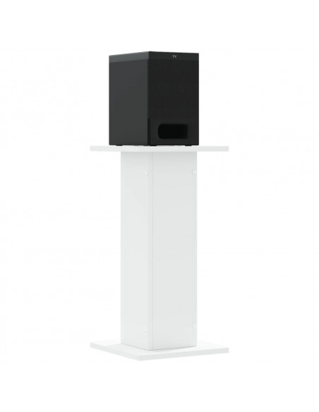 Supporti Altoparlanti 2 pz Bianchi 30x30x40cm Legno Multistrato