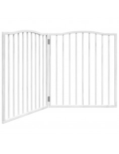 Cancello Cani Porta Pieghevole Bianco 4 Pannelli 320 cm Pioppo 2