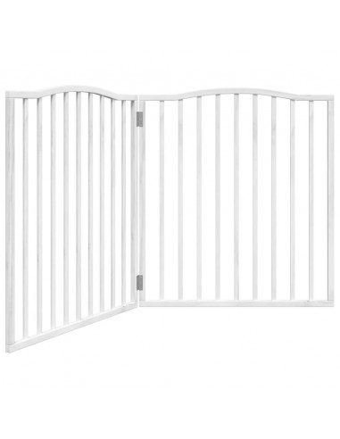 Cancello Cani Porta Pieghevole Bianco 4 Pannelli 320 cm Pioppo