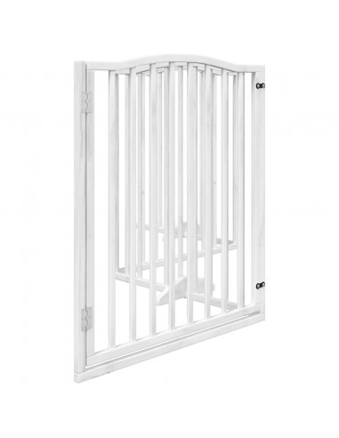 Cancello Cani Porta Pieghevole Bianco 4 Pannelli 320 cm Pioppo